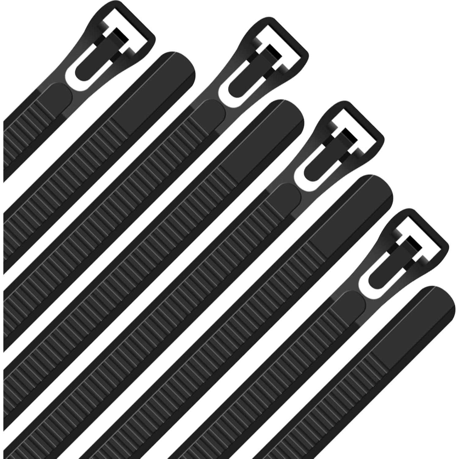 200 Bridas de Cable Reutilizables 30.48cm VTECHOLOGY Negras