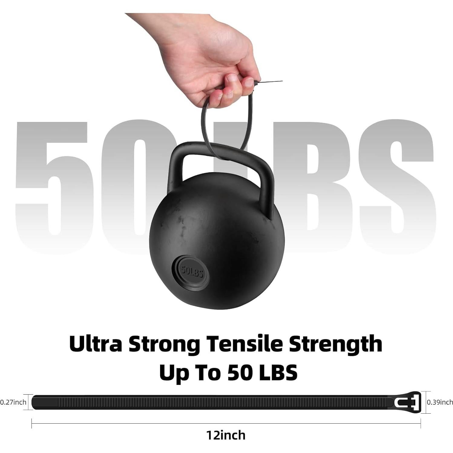 200 Bridas de Cable Reutilizables 30.48cm VTECHOLOGY Negras