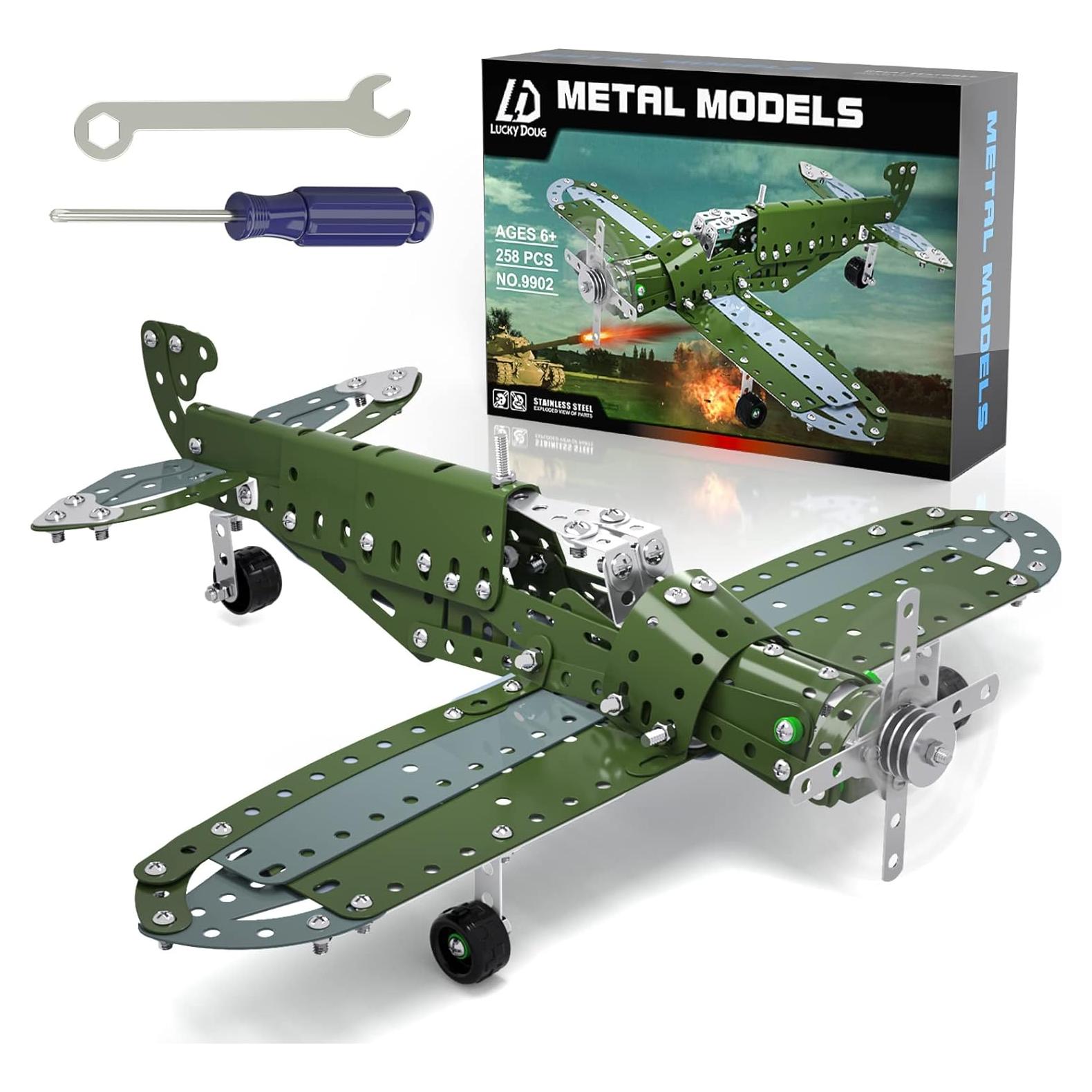 Juego de Construcción de Aviones Lucky Doug - STEM 8-12 Años