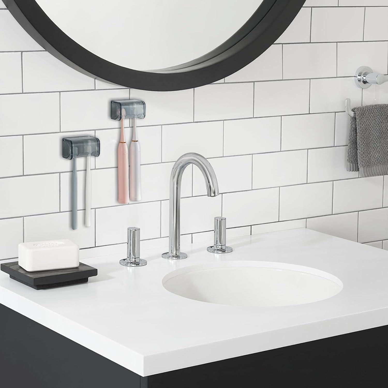 Soporte de Cepillo de Dientes Montado en Pared HLGOLDLUO 2 PCS