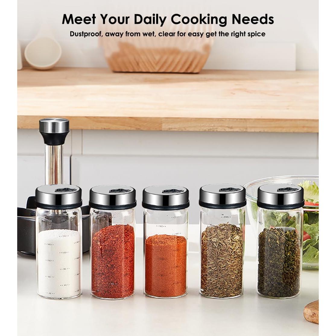 Organizador de Especias Giratorio TINMIX con 5 Tarros de Vidrio 200ml