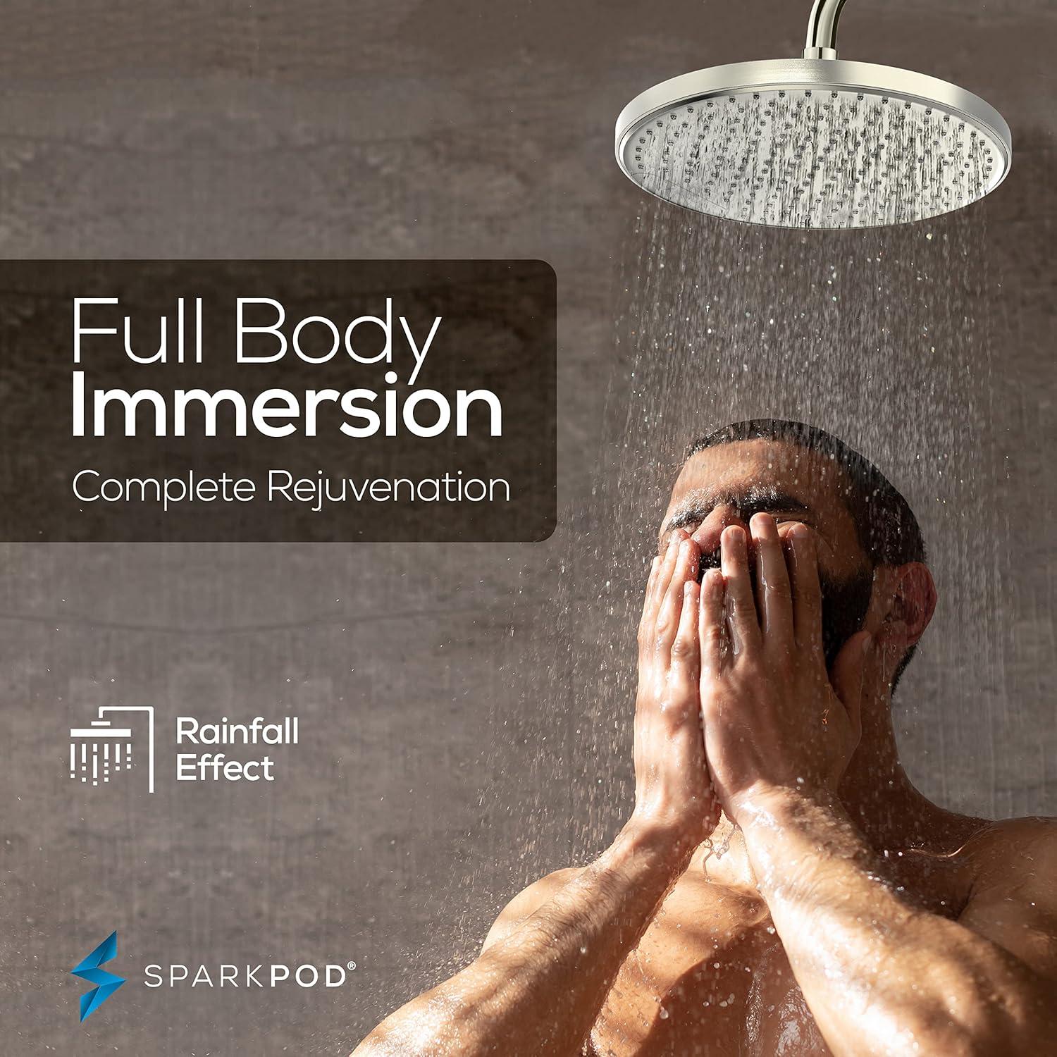 Cabezal de Ducha de Lluvia SparkPod 10 Pulgadas Níquel Cepillado