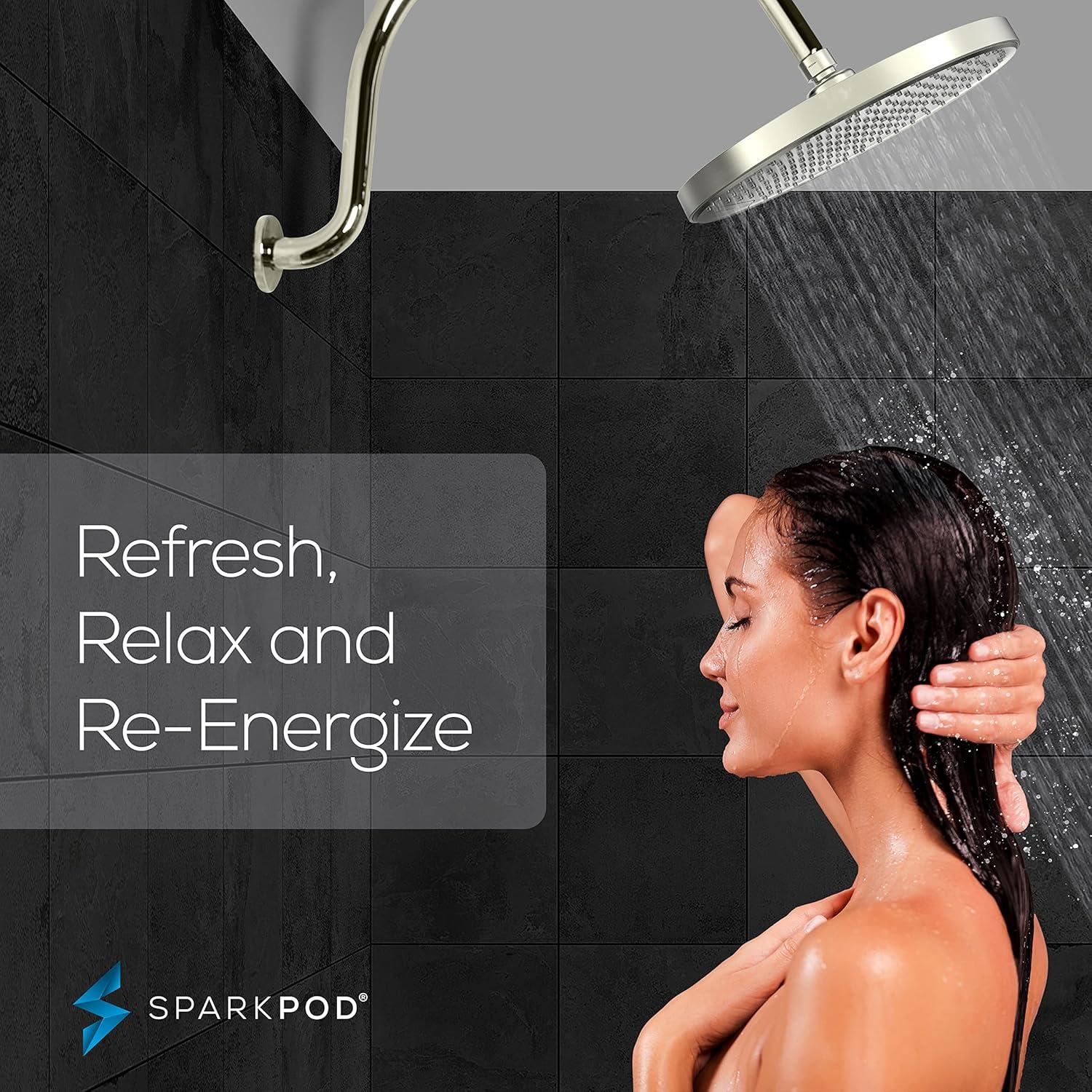 Cabezal de Ducha de Lluvia SparkPod 10 Pulgadas Níquel Cepillado