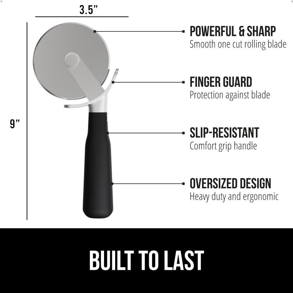 Cortador de Pizza Gorilla Grip 22.86 cm Acero Inoxidable Negro