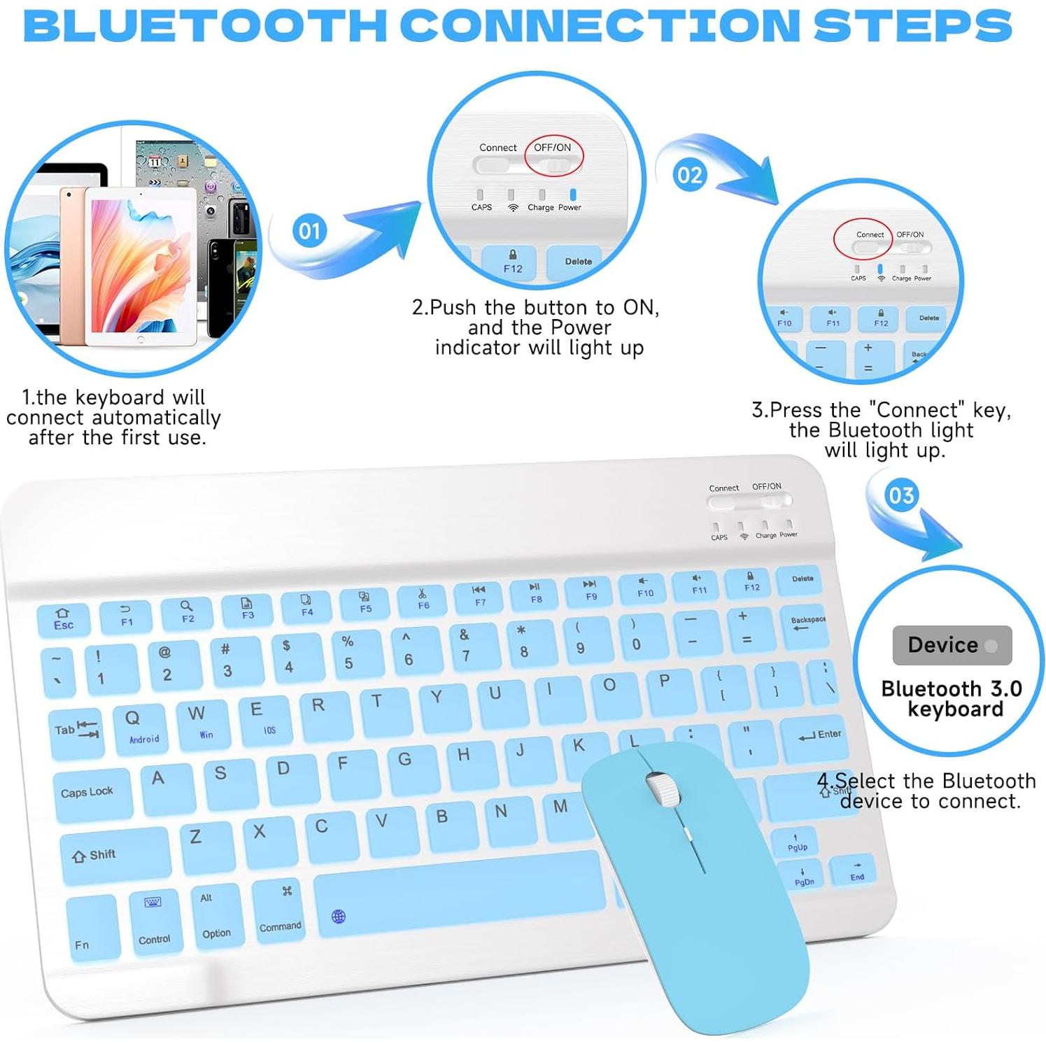 Teclado Bluetooth Inalámbrico Aolemoa Ultra Delgado QWERTY