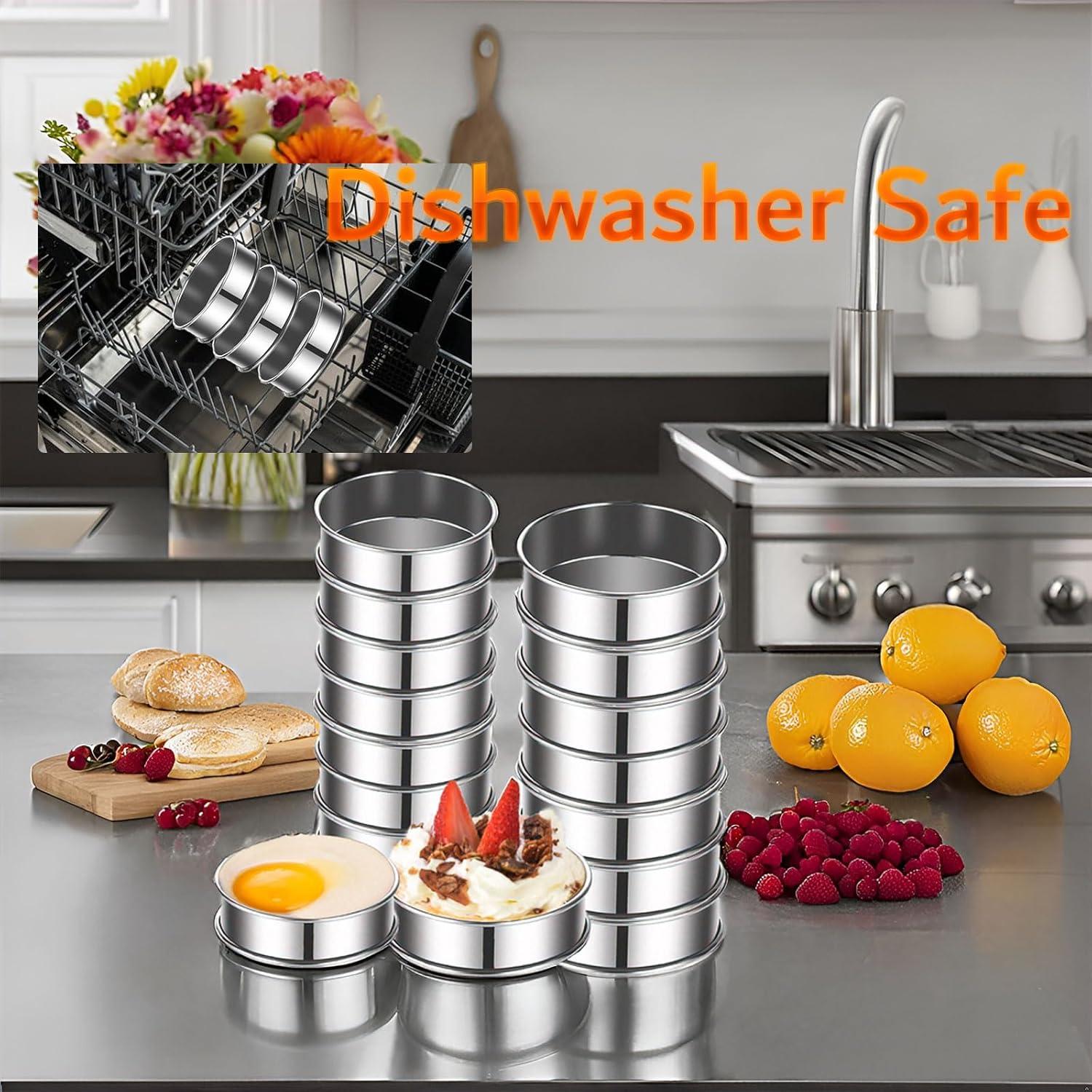 Set de Anillos de Muffin Crumpet DATANYA 16 Piezas Acero Inoxidable