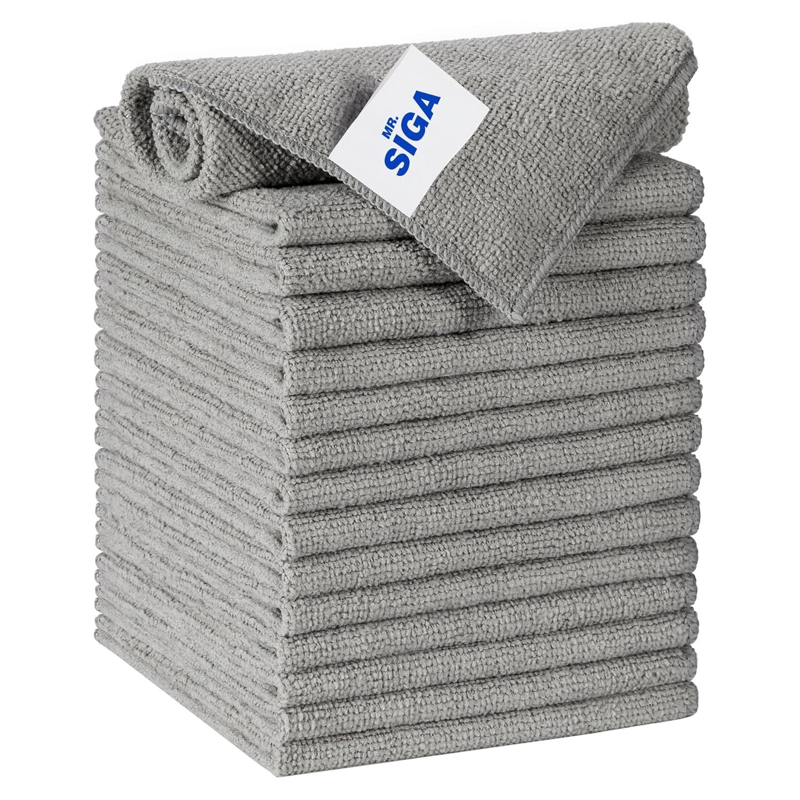 Paño de Microfibra MR.SIGA 30x30 cm - 15 Unidades Gris