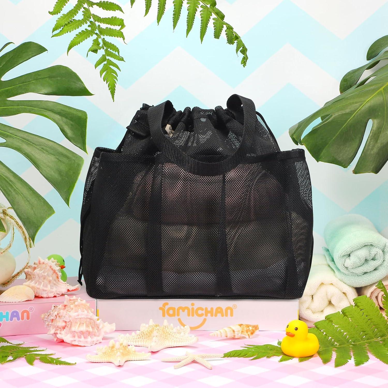 Caddy de Ducha Portátil Famichan Negro 27.22 kg 8 Bolsillos