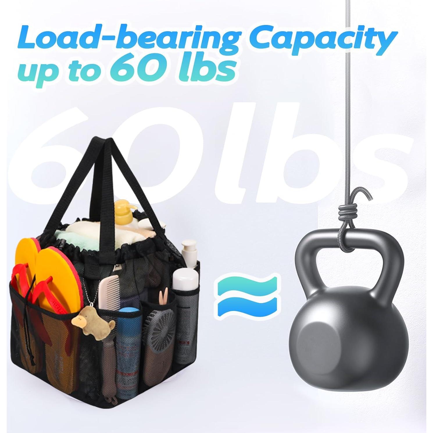 Caddy de Ducha Portátil Famichan Negro 27.22 kg 8 Bolsillos