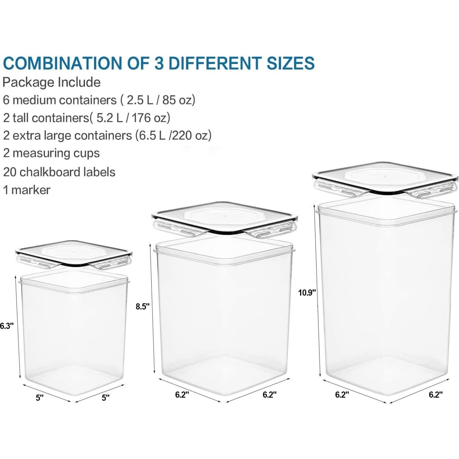 Contenedores de Almacenamiento Hermético VERONES 10 Pack 5.2L