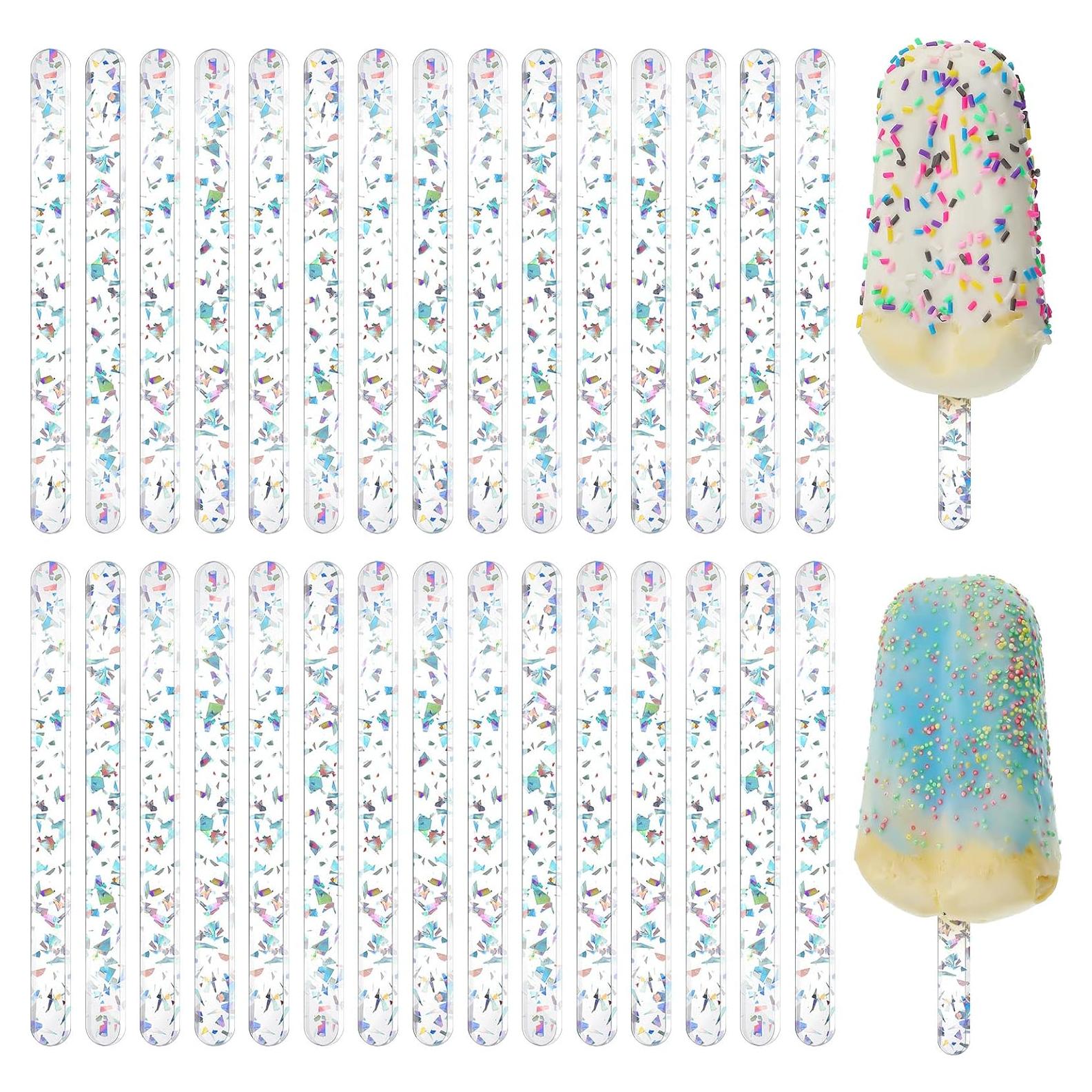 30 Palitos de Acrílico Reutilizables Romooa 11.43 cm Colorido