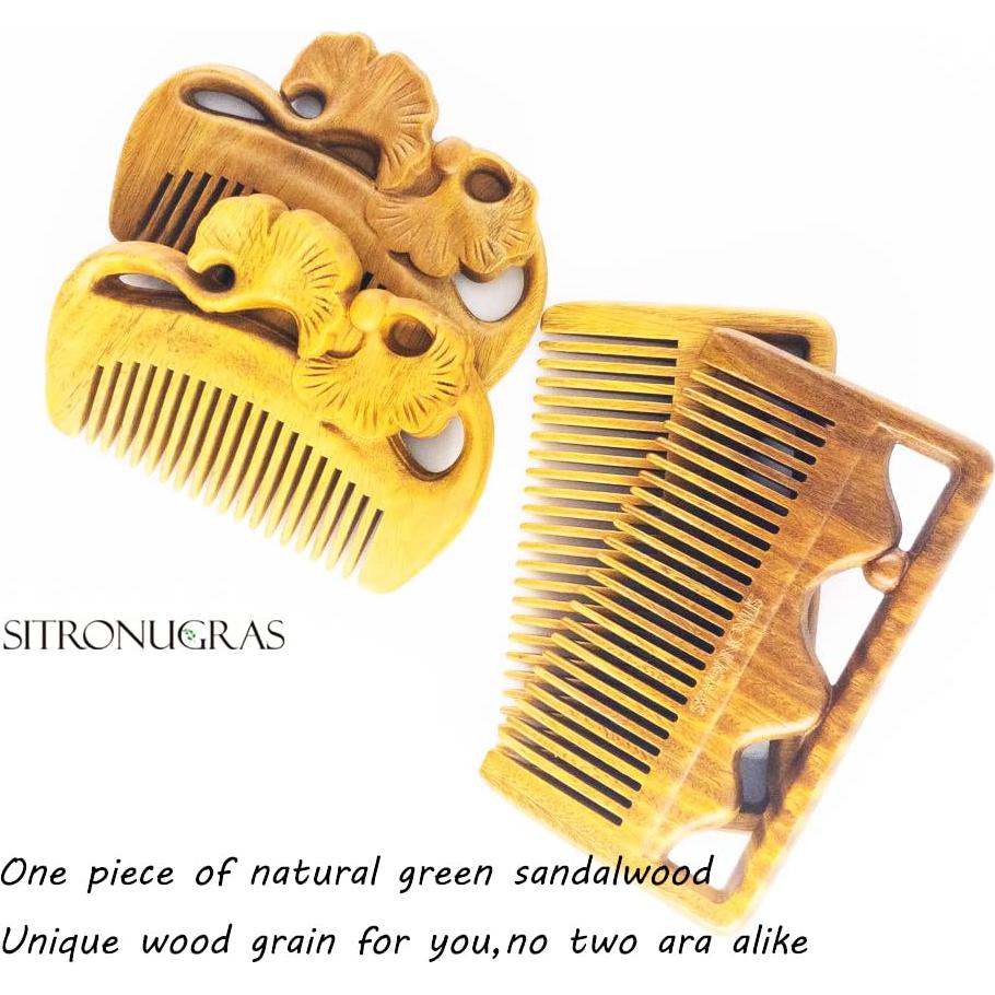 Peine de Madera de Sándalo Natural Pocket 2 Piezas