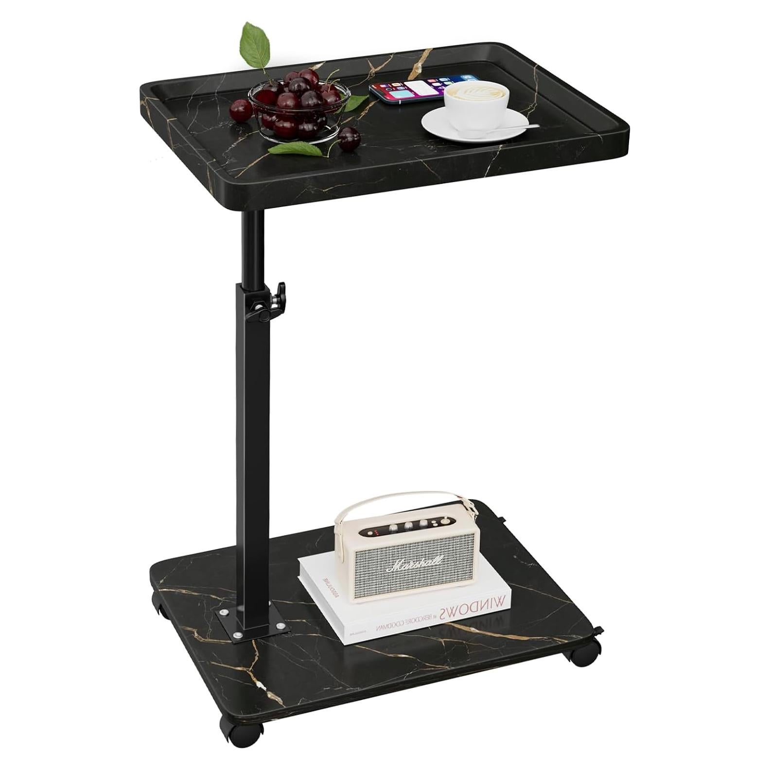 Mesa Auxiliar Ajustable XNSDXV Negra, Mesa C Giratoria 360°