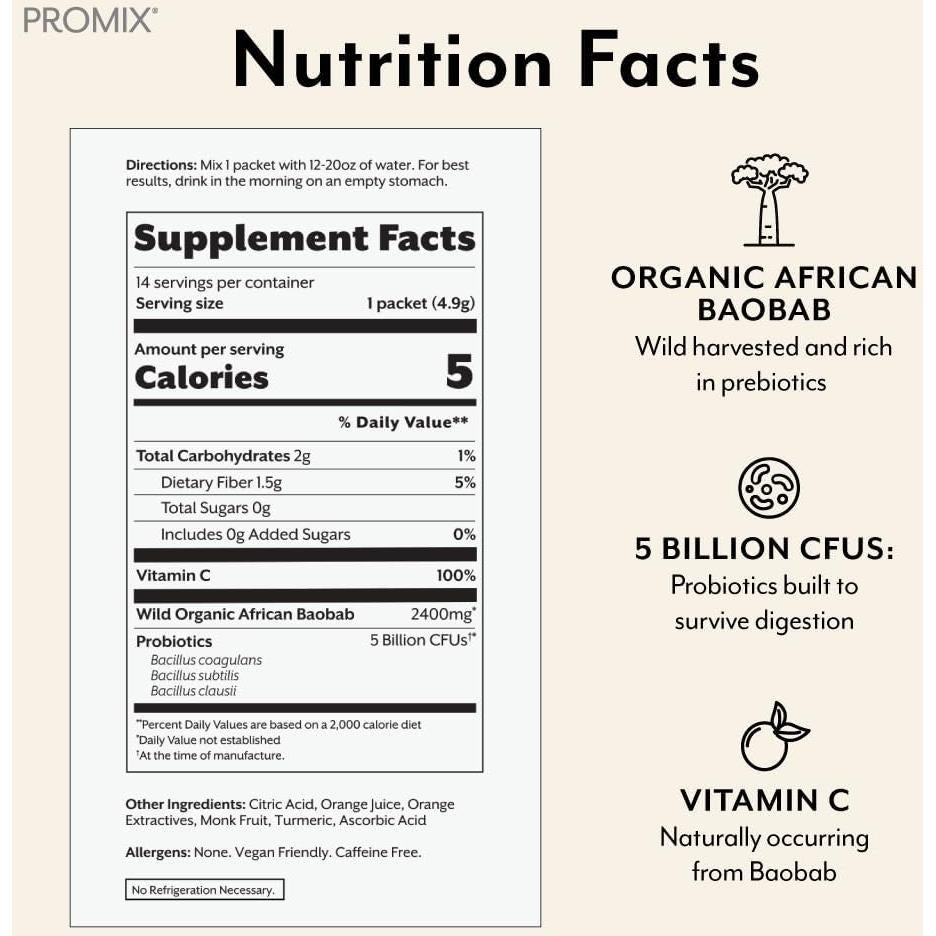 Suplemento Prebiótico y Probiótico ProMix Naranja 30 Porciones