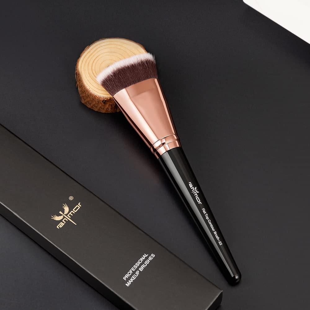 Brocha de Contorno Plana Anmor Profesional - Cerdas Sintéticas