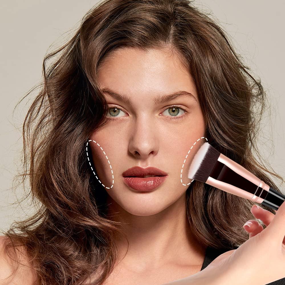 Brocha de Contorno Plana Anmor Profesional - Cerdas Sintéticas