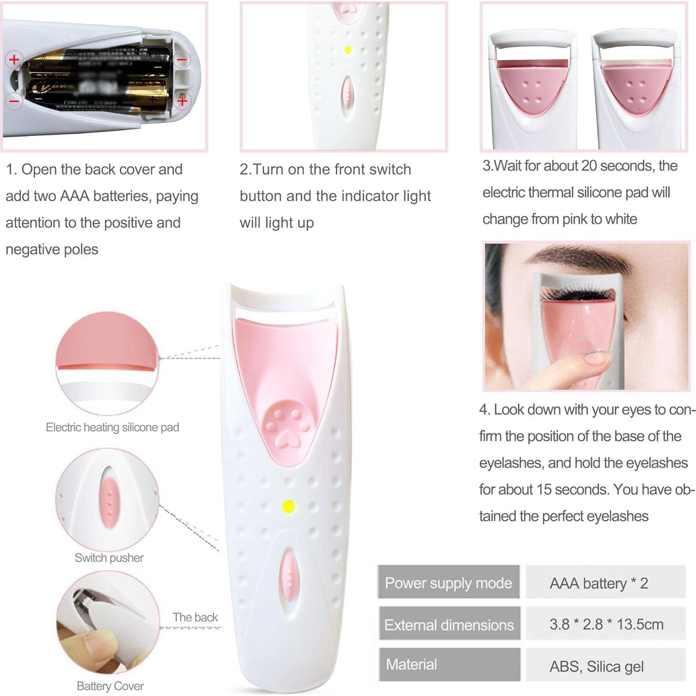 Rizador de Pestañas Eléctrico Portátil Whybraw Rosa