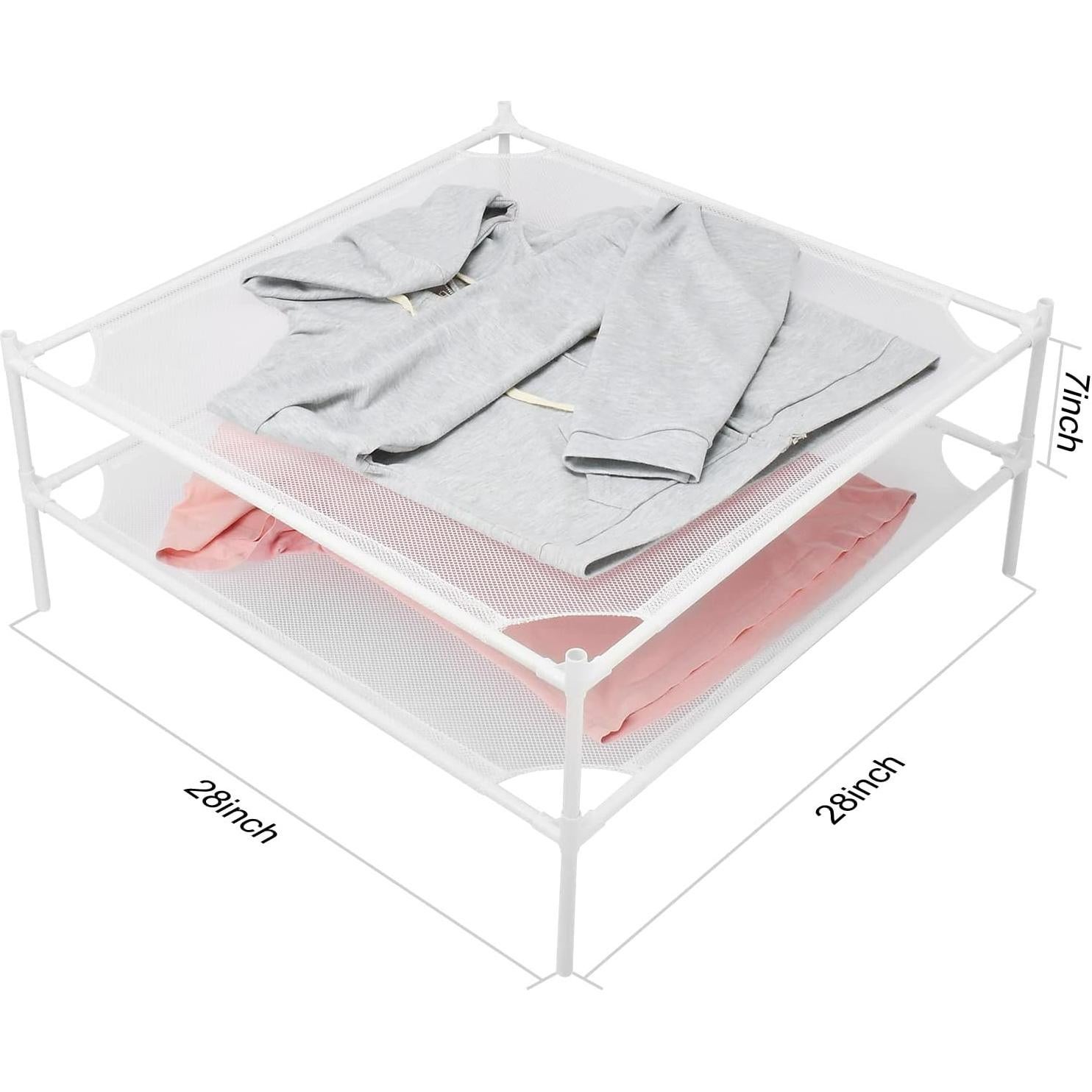 Estante Secador de Ropa Shrivee 2 Capas Malla Blanco 71cm