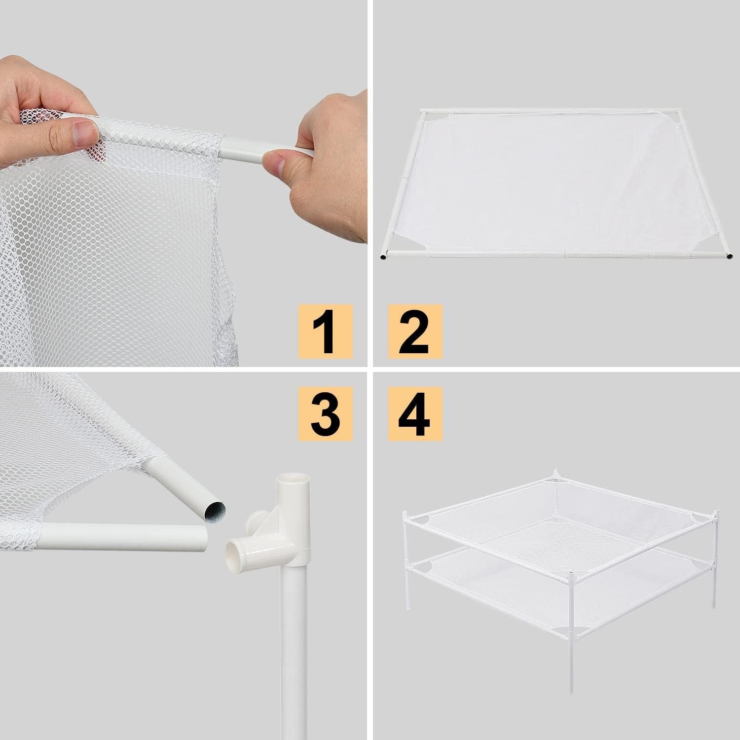 Estante Secador de Ropa Shrivee 2 Capas Malla Blanco 71cm