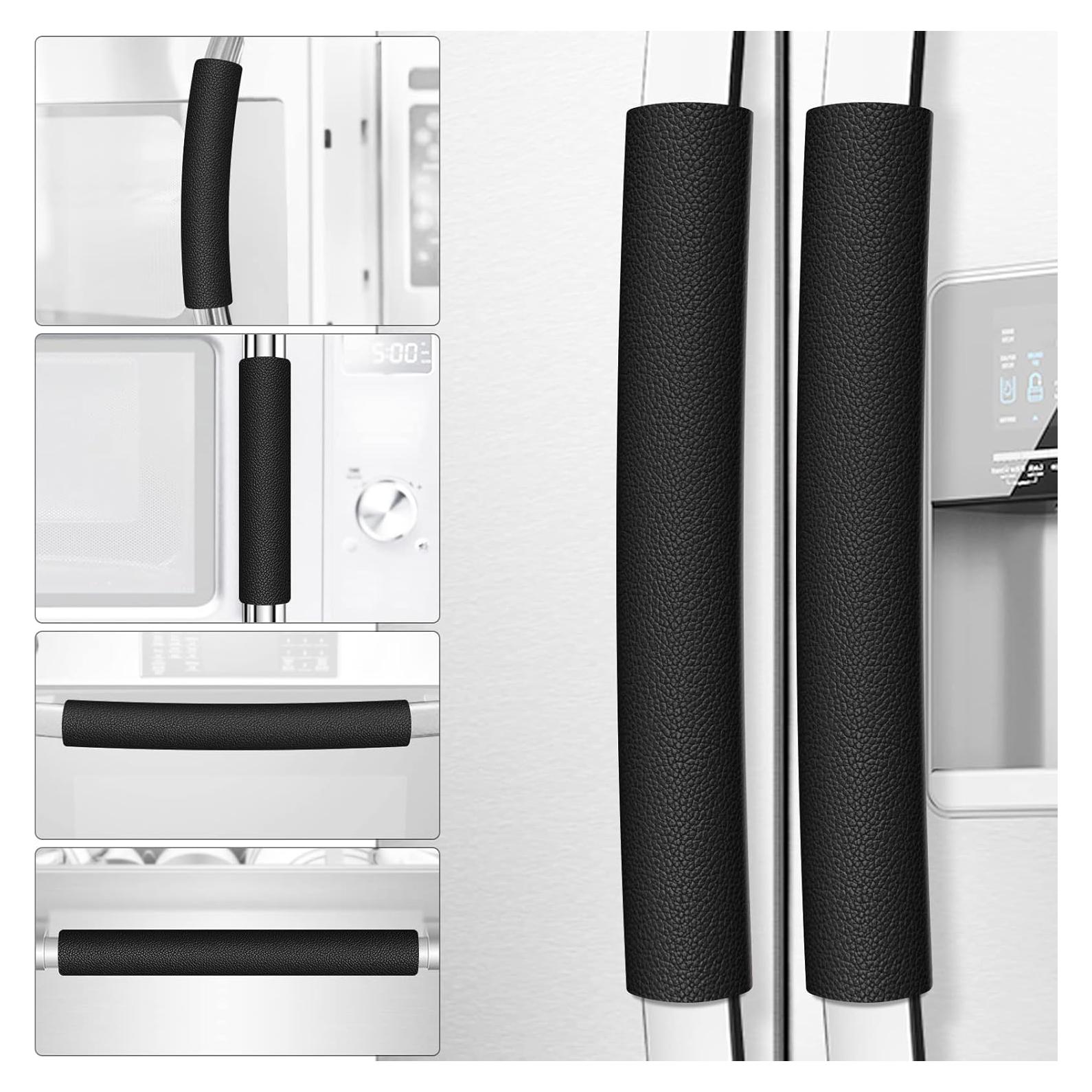 Cubiertas de Manijas de Cocina Royleath 6PCS Cuero Negro