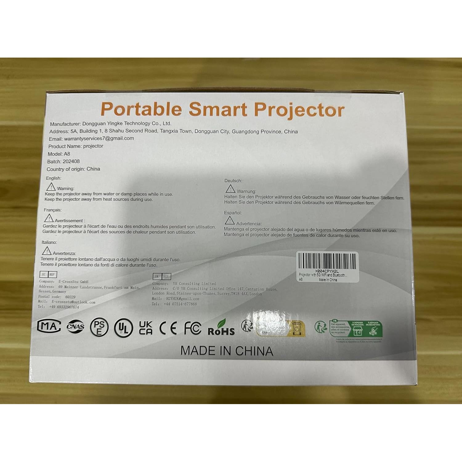 Proyector MIGOUFIT A8 1080P 600 ANSI WiFi 5G Bluetooth
