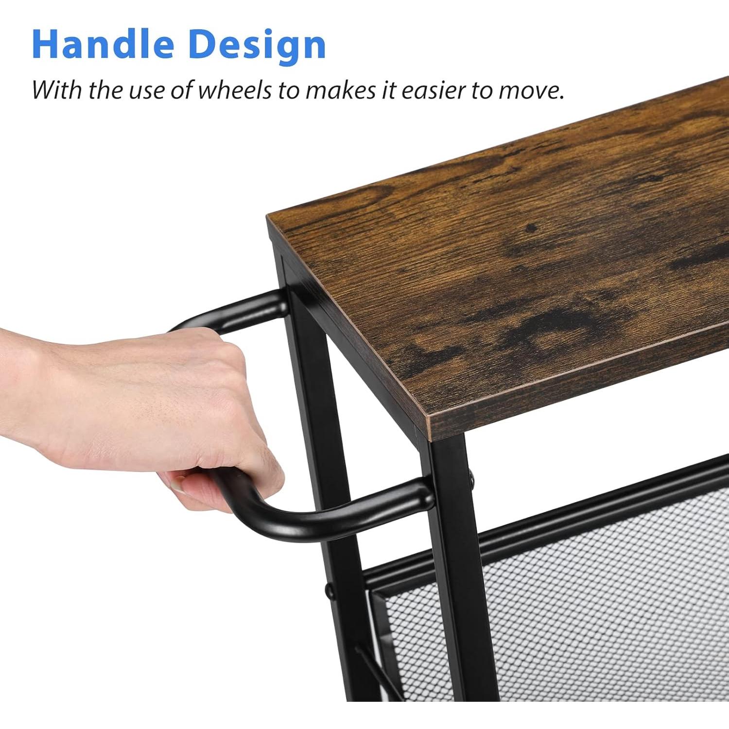 Carrito de Almacenamiento Estrecho MOOACE 4 Niveles Negro