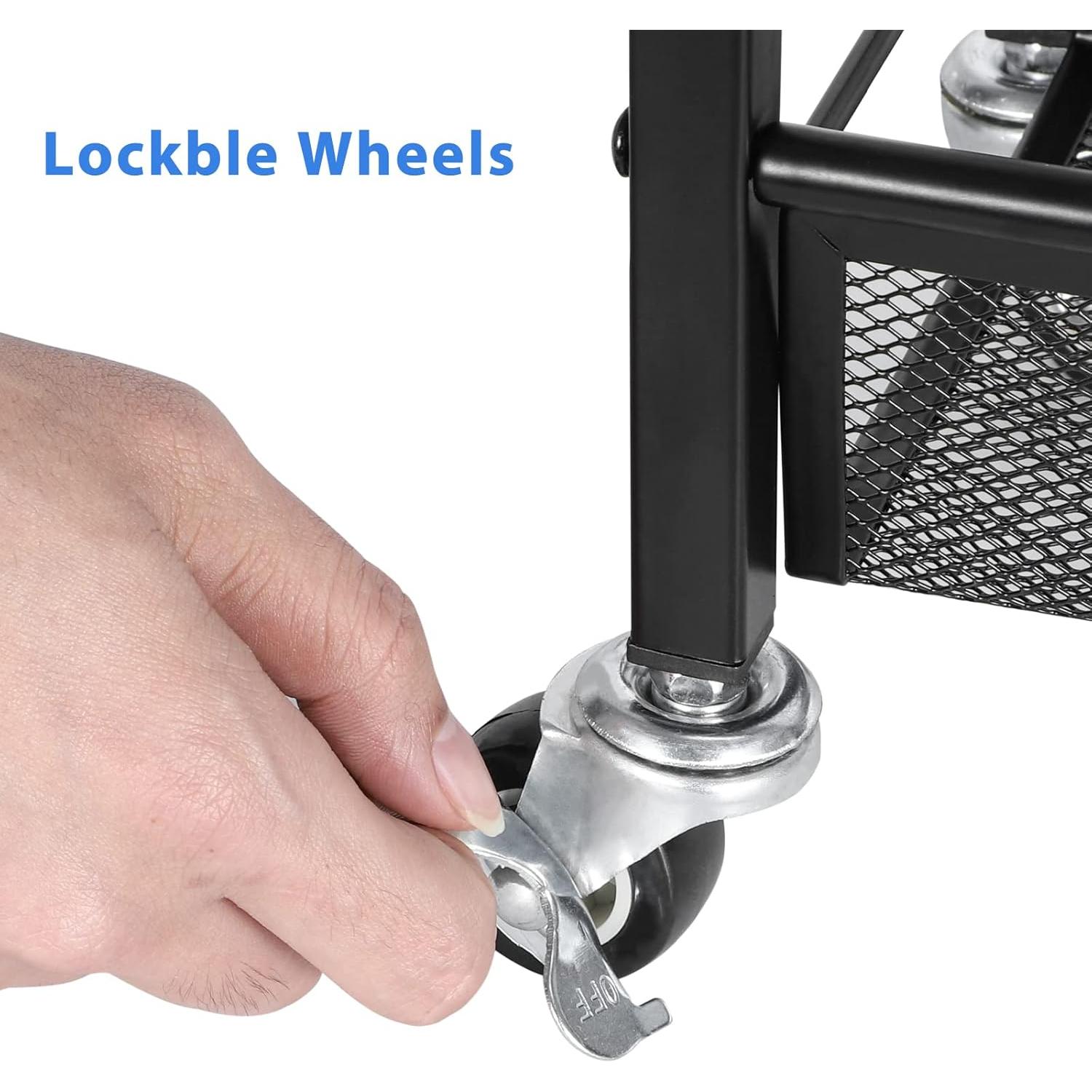 Carrito de Almacenamiento Estrecho MOOACE 4 Niveles Negro