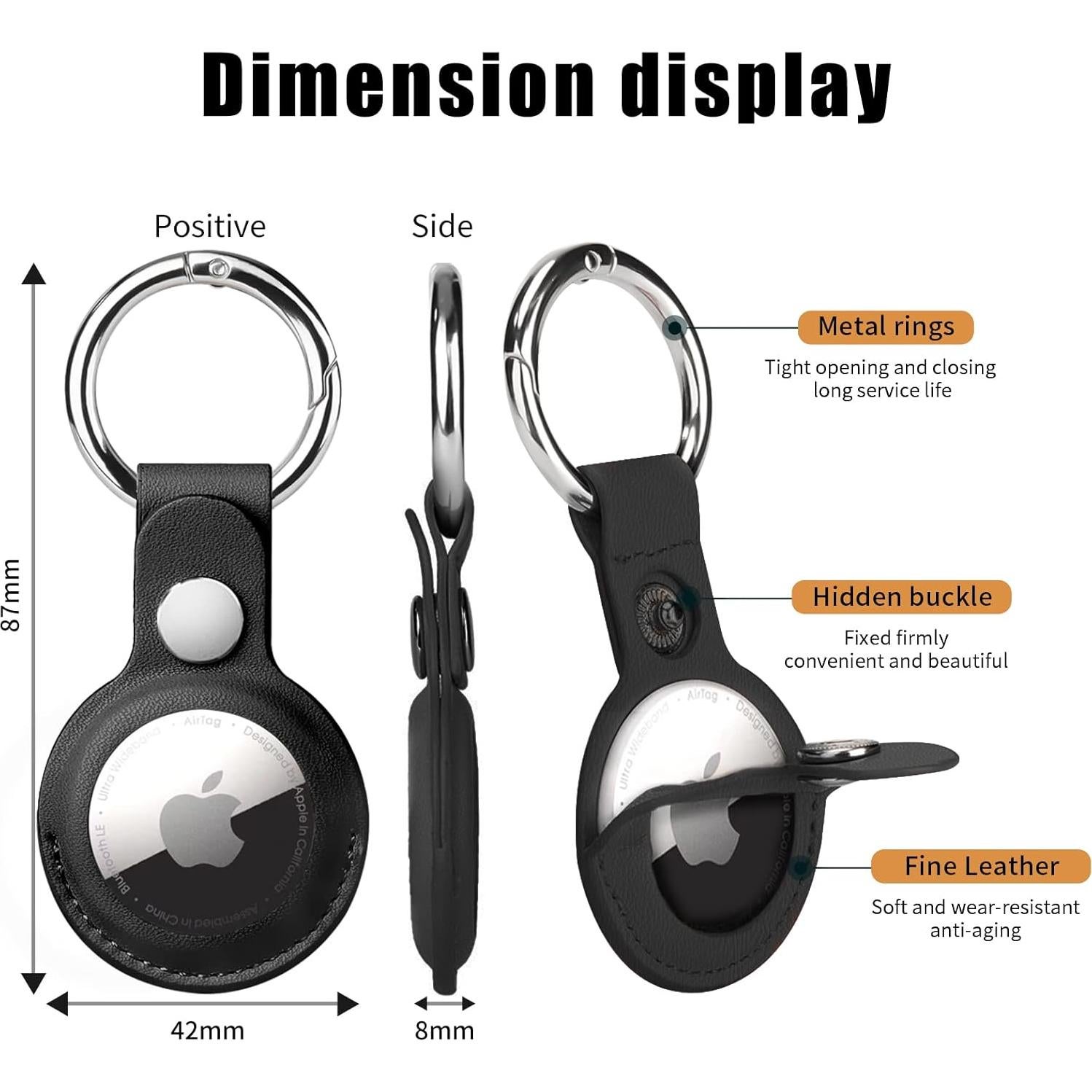 4 Pack Soporte Airtag QYQa para Apple Air Tag - Funda PU Cuero