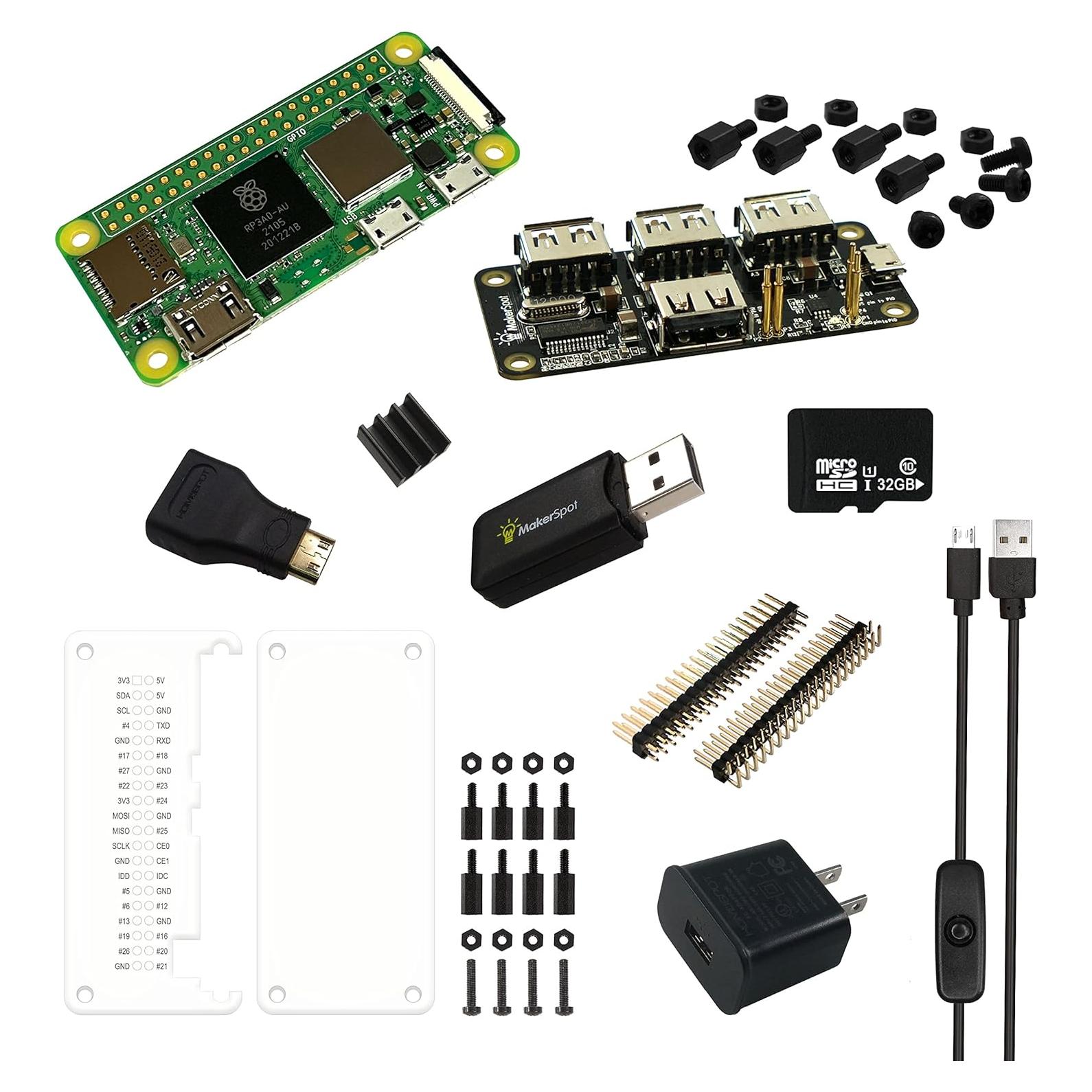 Kit de Inicio MakerSpot Raspberry Pi Zero 2 W con Hub USB 4 Puertos