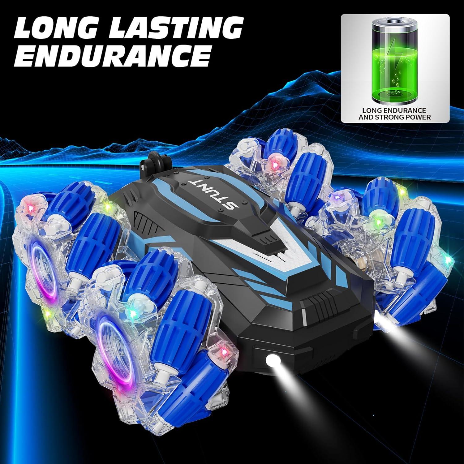 Toddler RC car，Gesture Sensing RC Stunt Car, Light and Music Remote Control Car, Double-Sided 360-degree Rotation Stunt Off-Road Vehicle, Birthday Gift for Boys and Girls Aged 3-12.