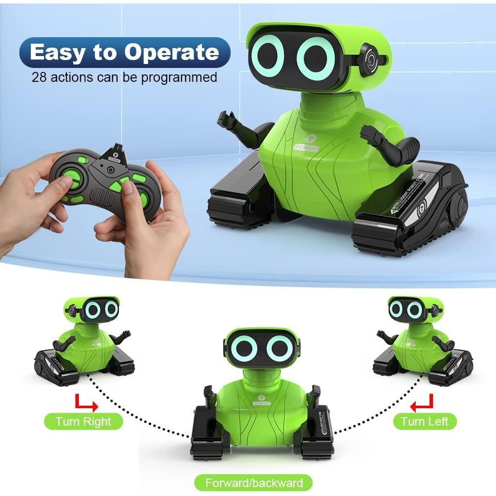 Kids Robot Toys, Rechargeable Remote Control Robot Toy with Touch Sense Recording Programming Music LED Eyes Dance Moves Flexible Head/Arms, RC Toys for Kids Boys Girls Age 3+ Birthday Gifts