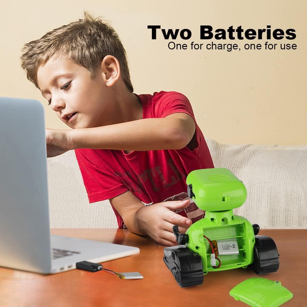 Kids Robot Toys, Rechargeable Remote Control Robot Toy with Touch Sense Recording Programming Music LED Eyes Dance Moves Flexible Head/Arms, RC Toys for Kids Boys Girls Age 3+ Birthday Gifts