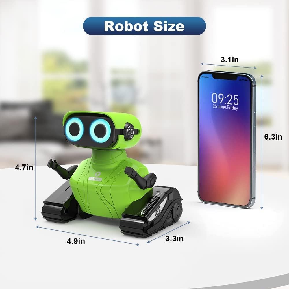 Kids Robot Toys, Rechargeable Remote Control Robot Toy with Touch Sense Recording Programming Music LED Eyes Dance Moves Flexible Head/Arms, RC Toys for Kids Boys Girls Age 3+ Birthday Gifts