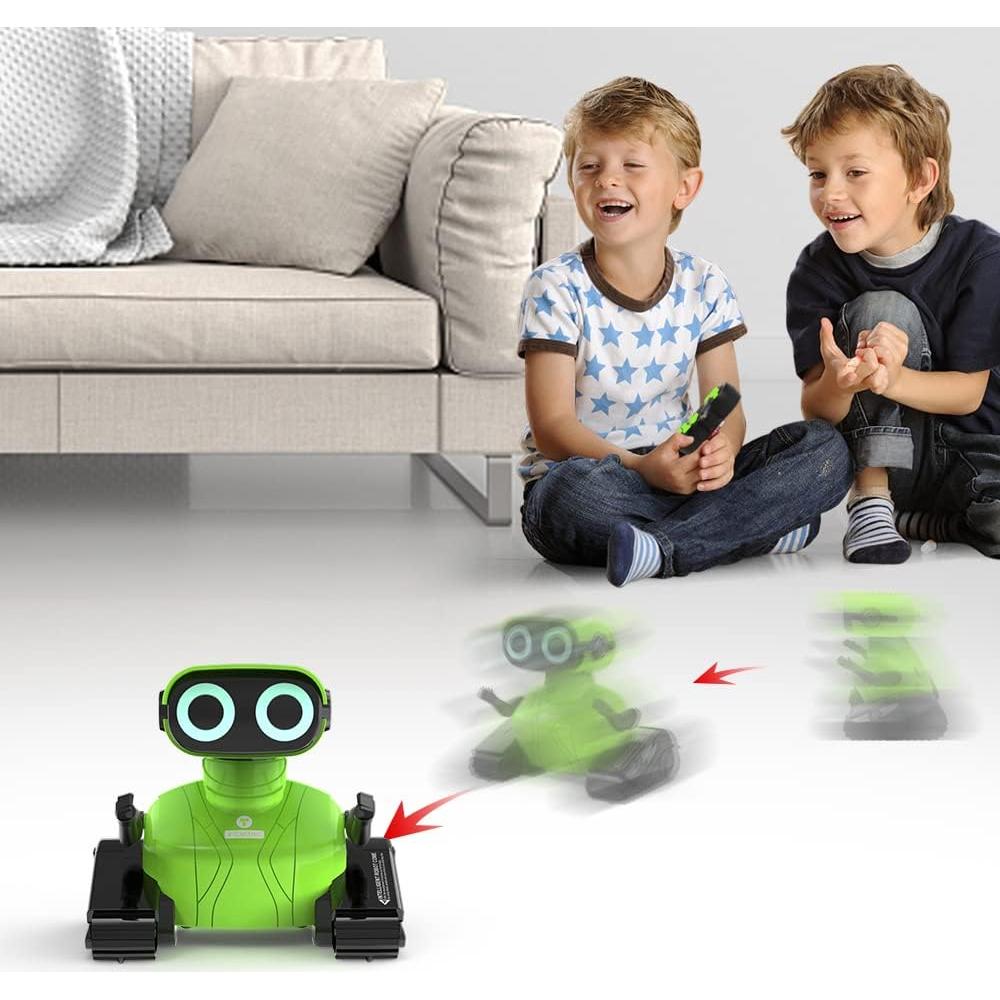 Kids Robot Toys, Rechargeable Remote Control Robot Toy with Touch Sense Recording Programming Music LED Eyes Dance Moves Flexible Head/Arms, RC Toys for Kids Boys Girls Age 3+ Birthday Gifts