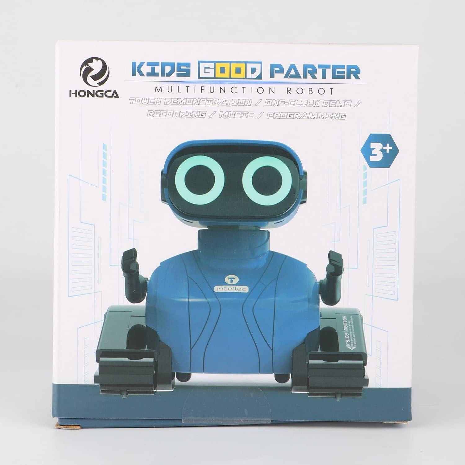 Kids Robot Toys, Rechargeable Remote Control Robot Toy with Touch Sense Recording Programming Music LED Eyes Dance Moves Flexible Head/Arms, RC Toys for Kids Boys Girls Age 3+ Birthday Gifts