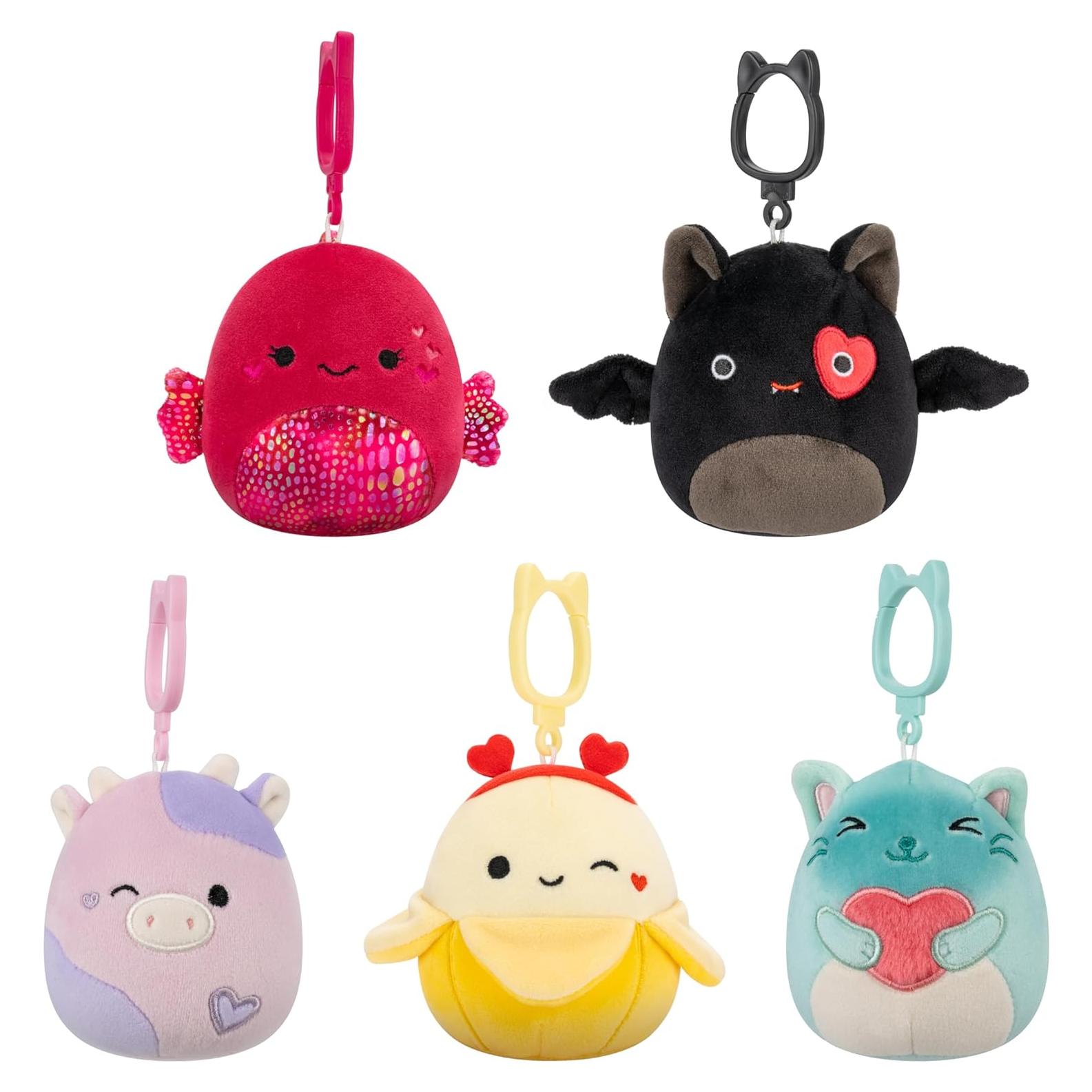 Squishmallows Clip San Valentín 5-Pack Jazwares Peluche
