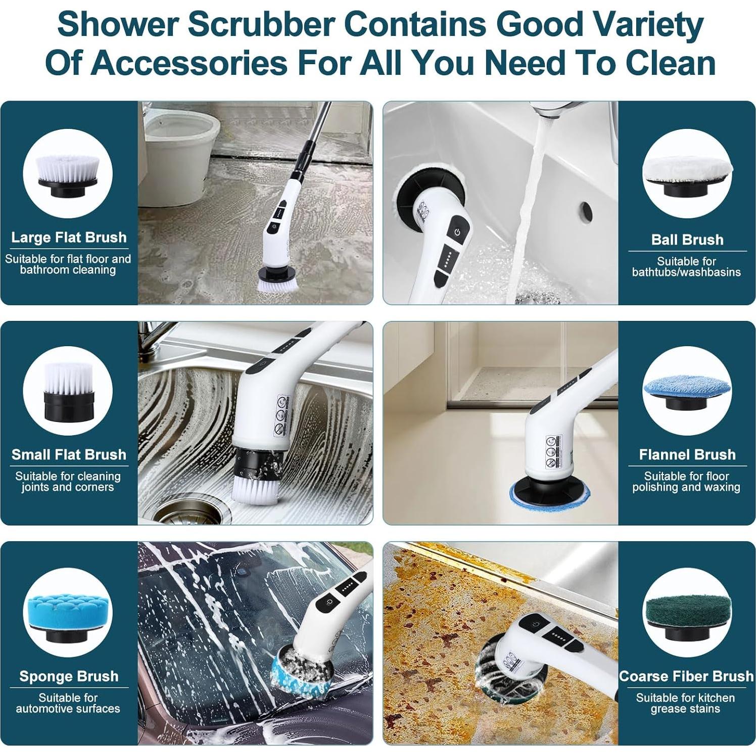 Limpiador Eléctrico Soarup90000 7 en 1 con 7 Cepillos