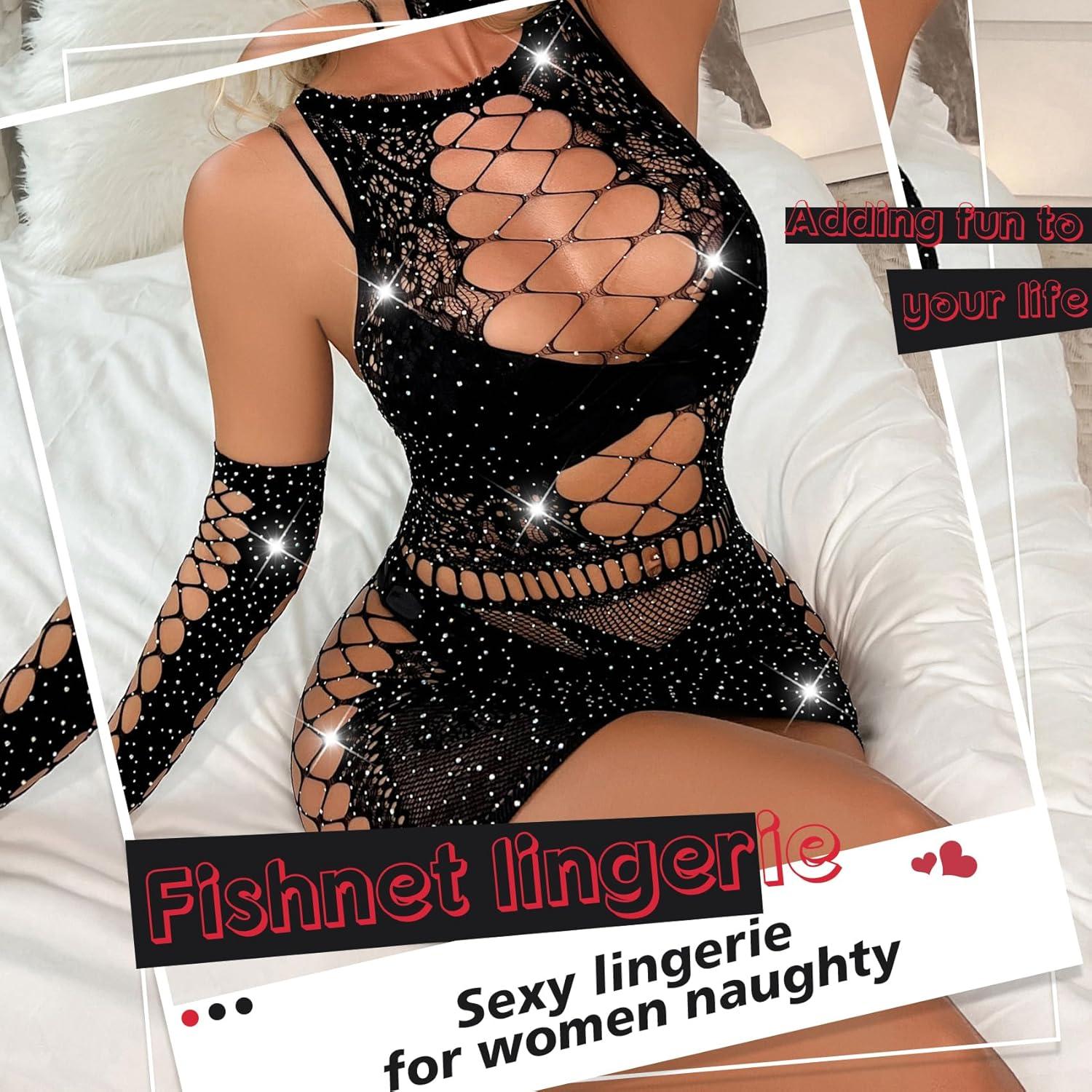 Conjunto de Lencería Sexy para Mujeres - Talla Única - Negro