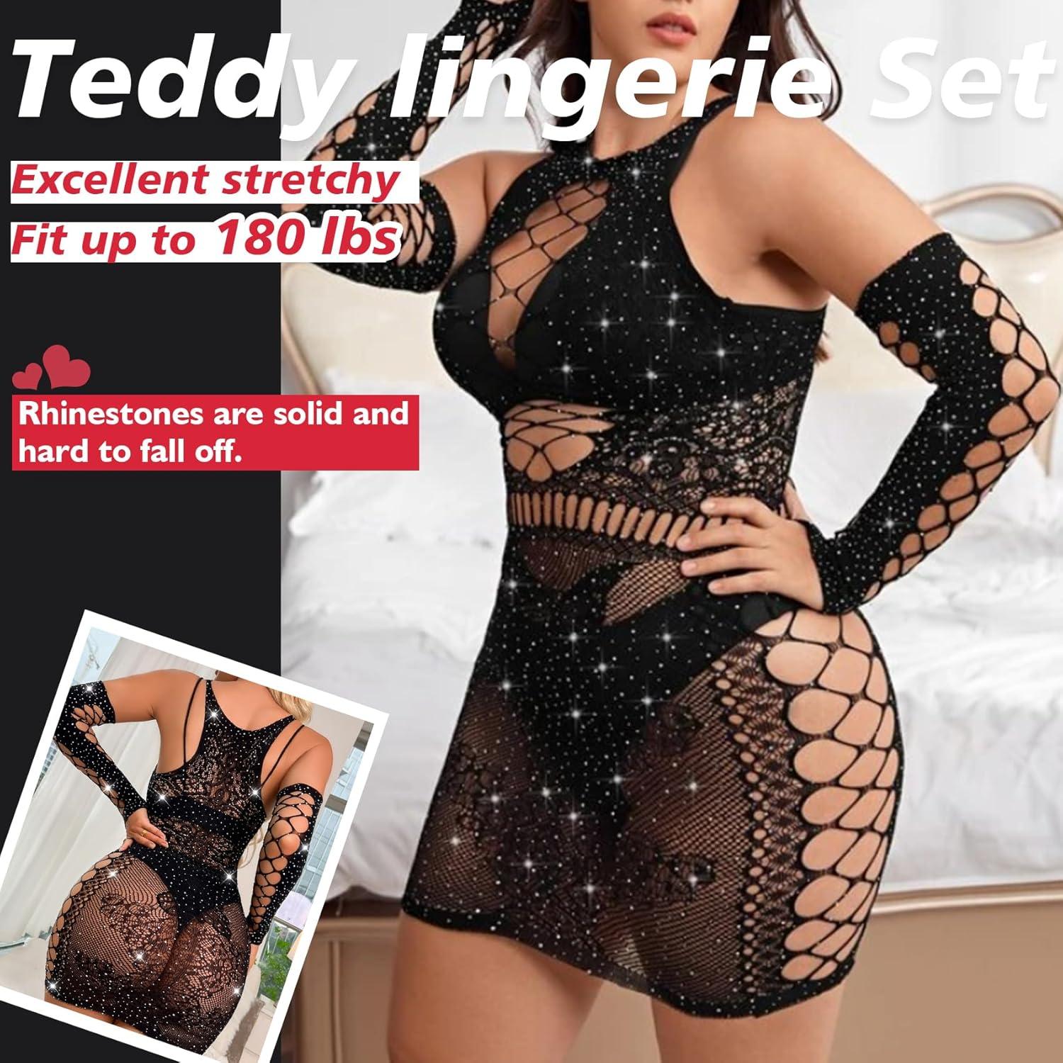Conjunto de Lencería Sexy para Mujeres - Talla Única - Negro