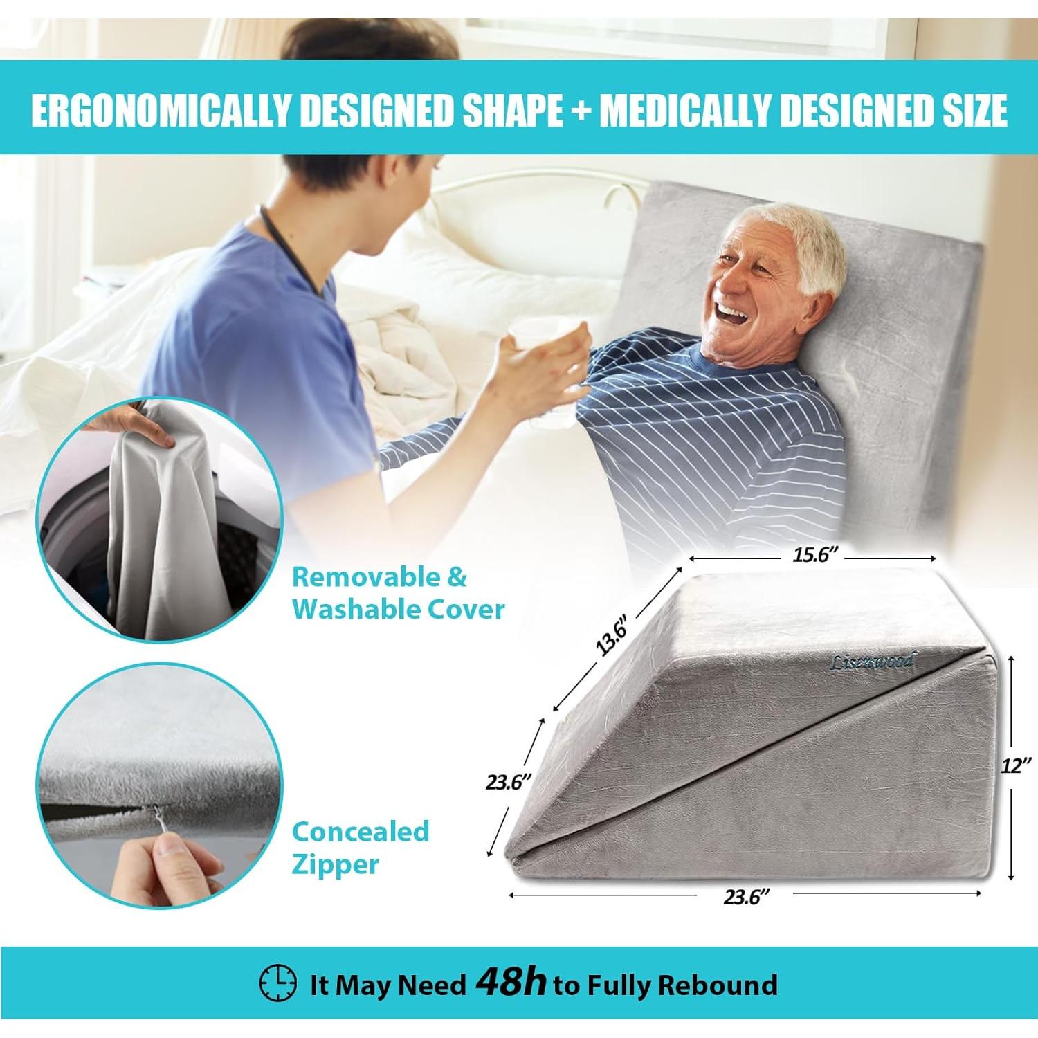 Juego de Almohadas en Cuña Lisenwood - Espuma Viscoelástica Gris