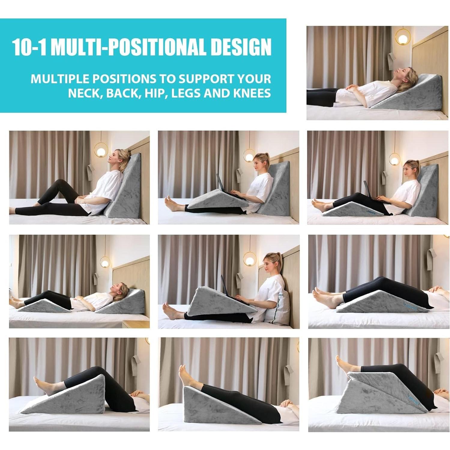 Juego de Almohadas en Cuña Lisenwood - Espuma Viscoelástica Gris