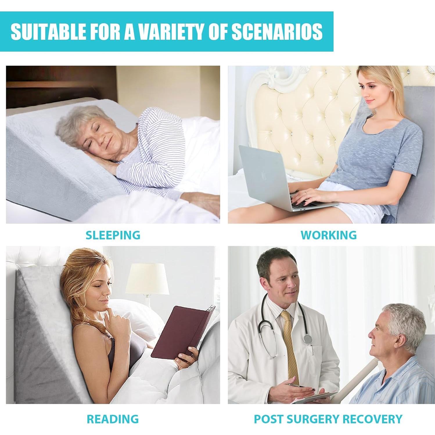 Juego de Almohadas en Cuña Lisenwood - Espuma Viscoelástica Gris