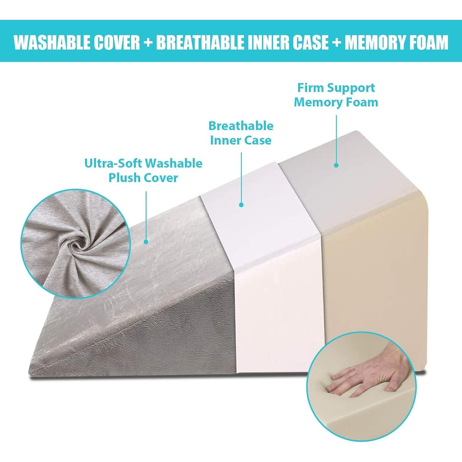 Juego de Almohadas en Cuña Lisenwood - Espuma Viscoelástica Gris