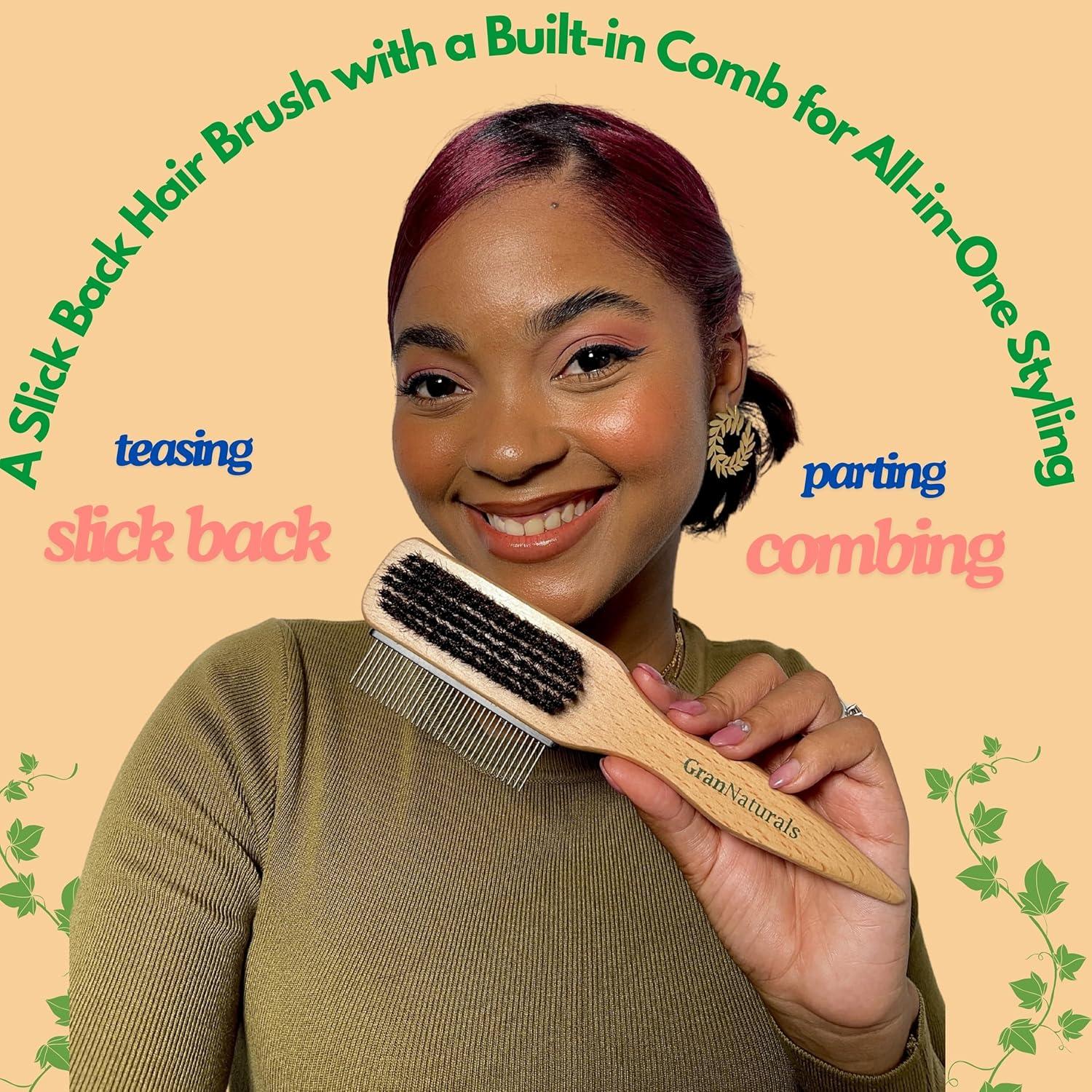 Cepillo de Cerda de Jabalí GranNaturals con Peine para Peinar