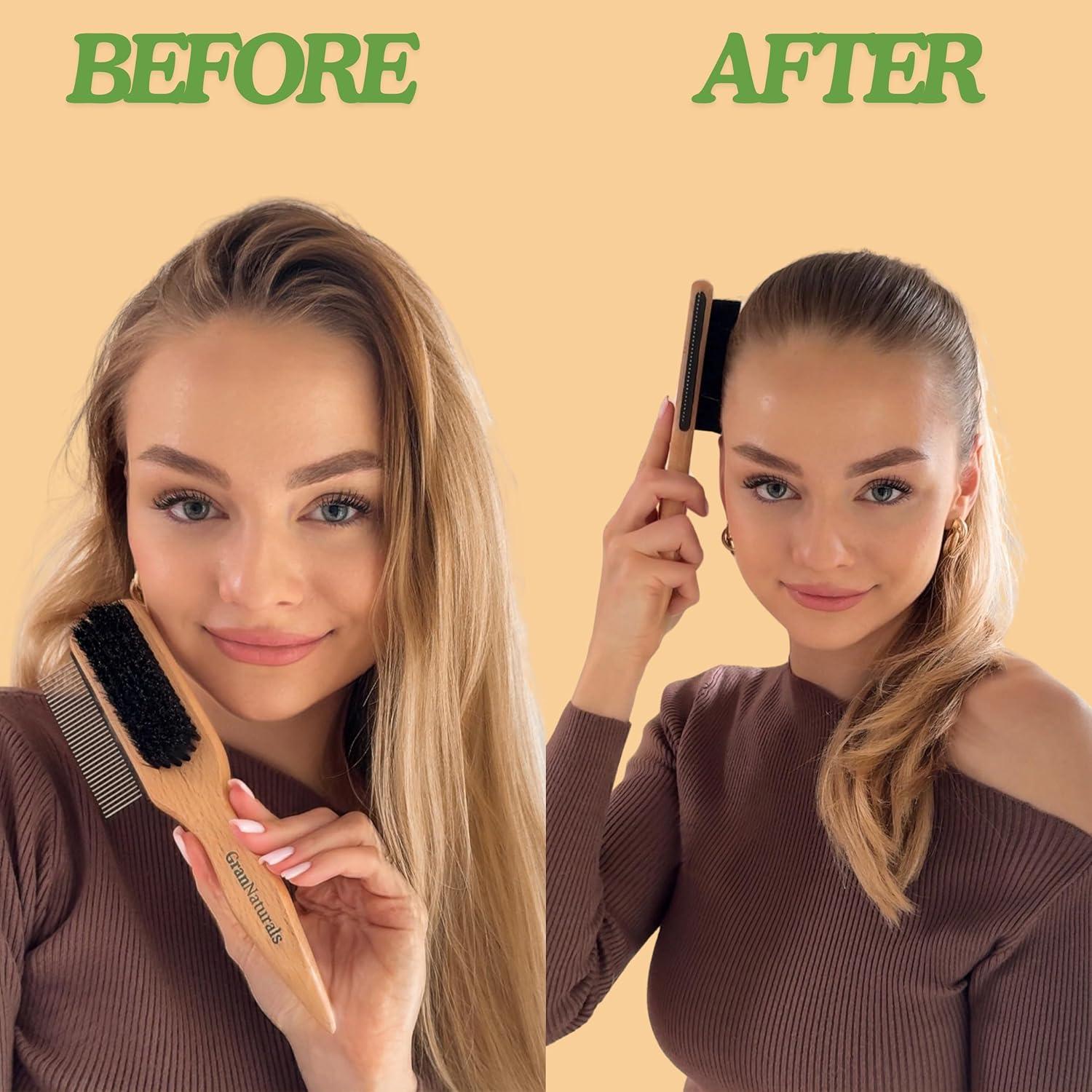 Cepillo de Cerda de Jabalí GranNaturals con Peine para Peinar