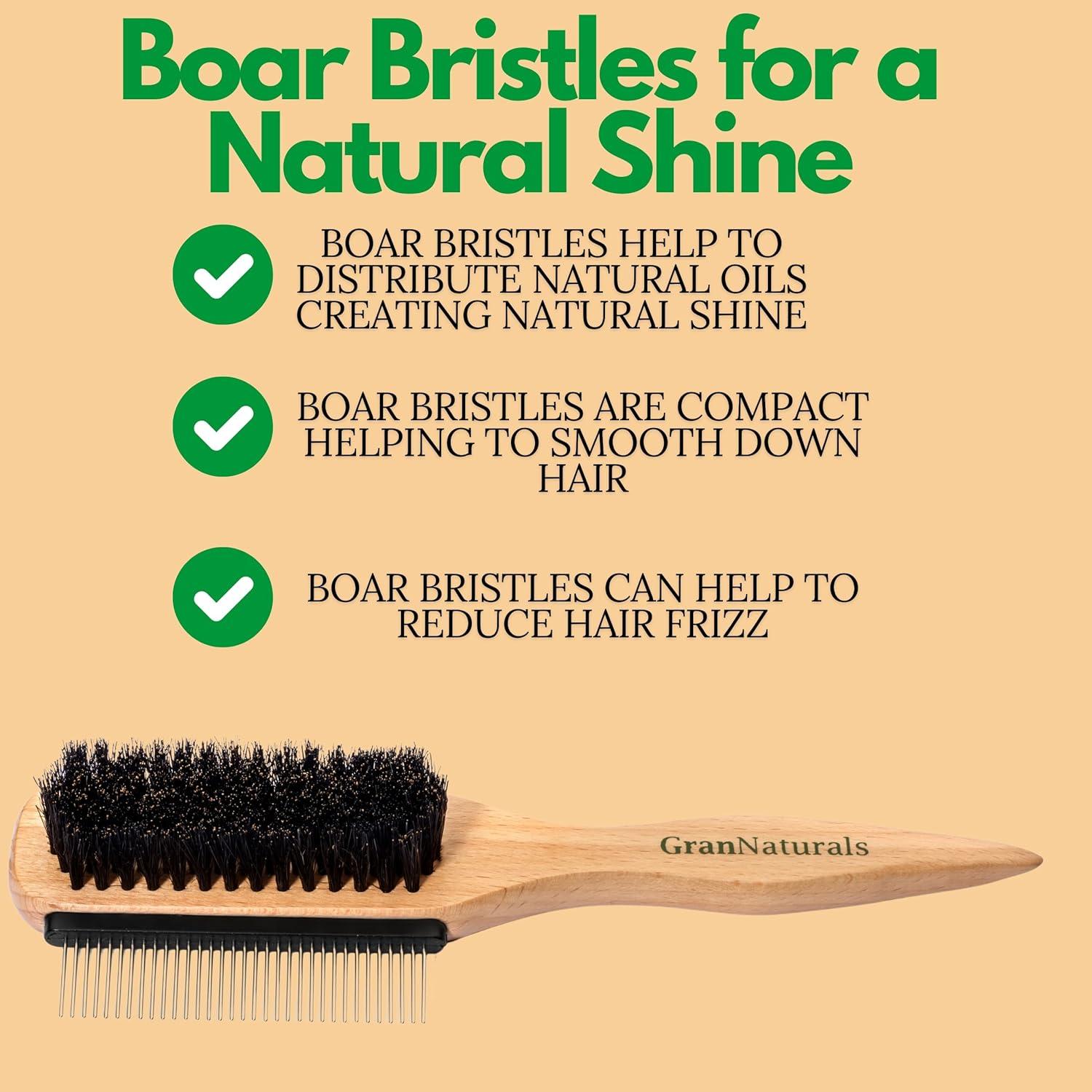 Cepillo de Cerda de Jabalí GranNaturals con Peine para Peinar