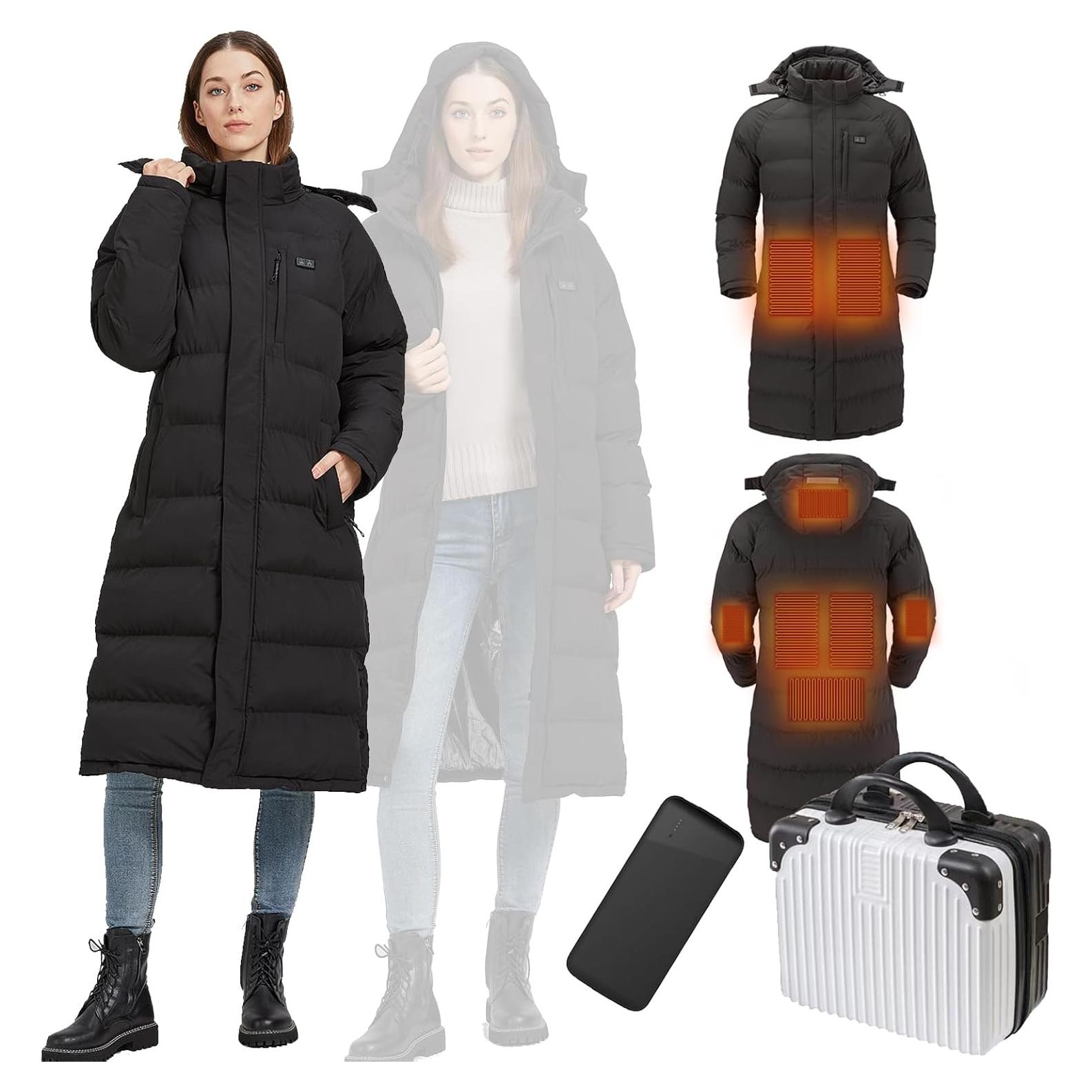 Chaqueta Calentada para Mujeres GPIOPGHO, Talla Mediana, Negra