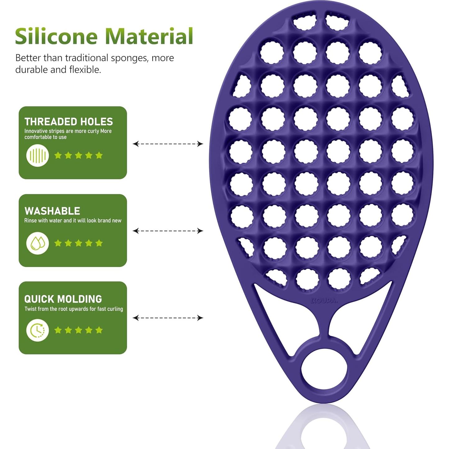 Cepillo Rizado de Silicona KOUPA para Rizos Afro 2 Piezas