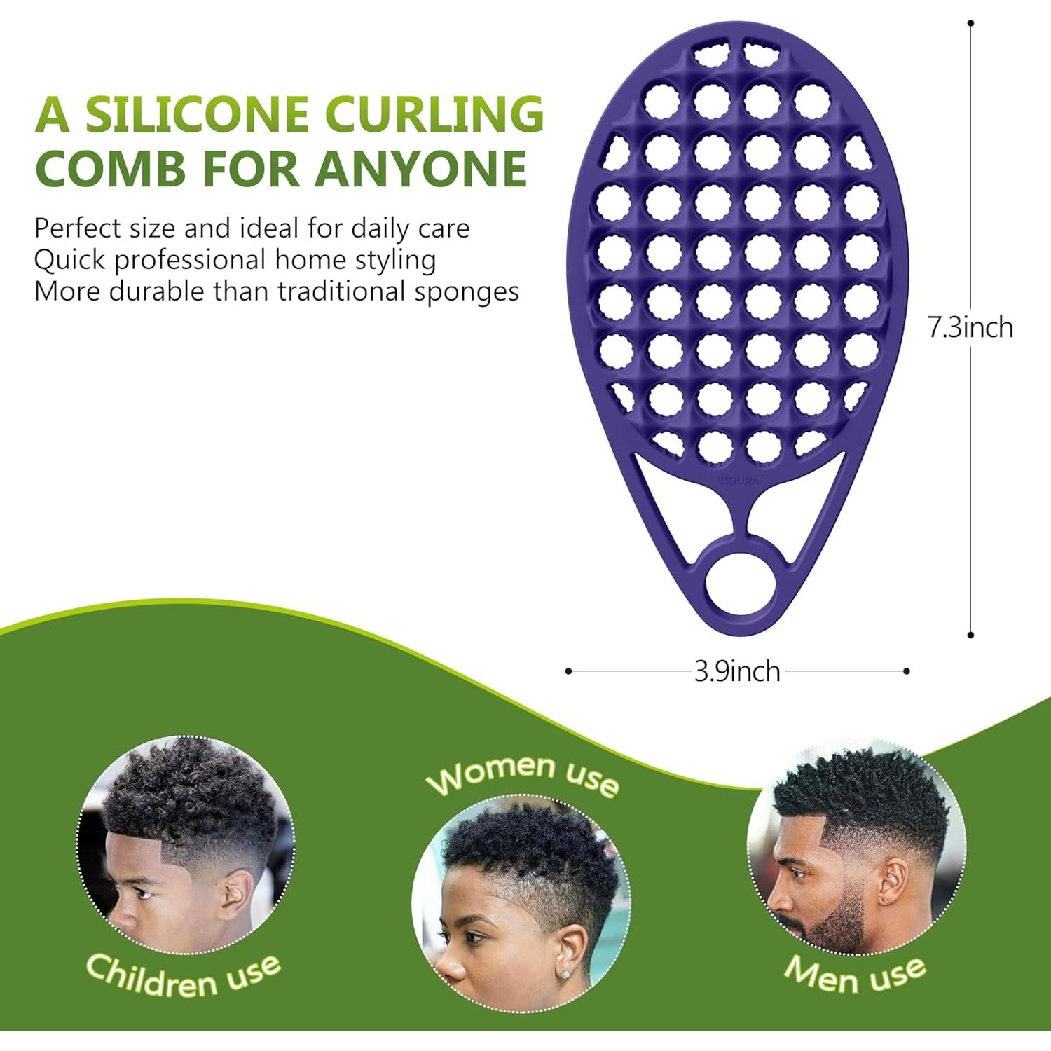 Cepillo Rizado de Silicona KOUPA para Rizos Afro 2 Piezas