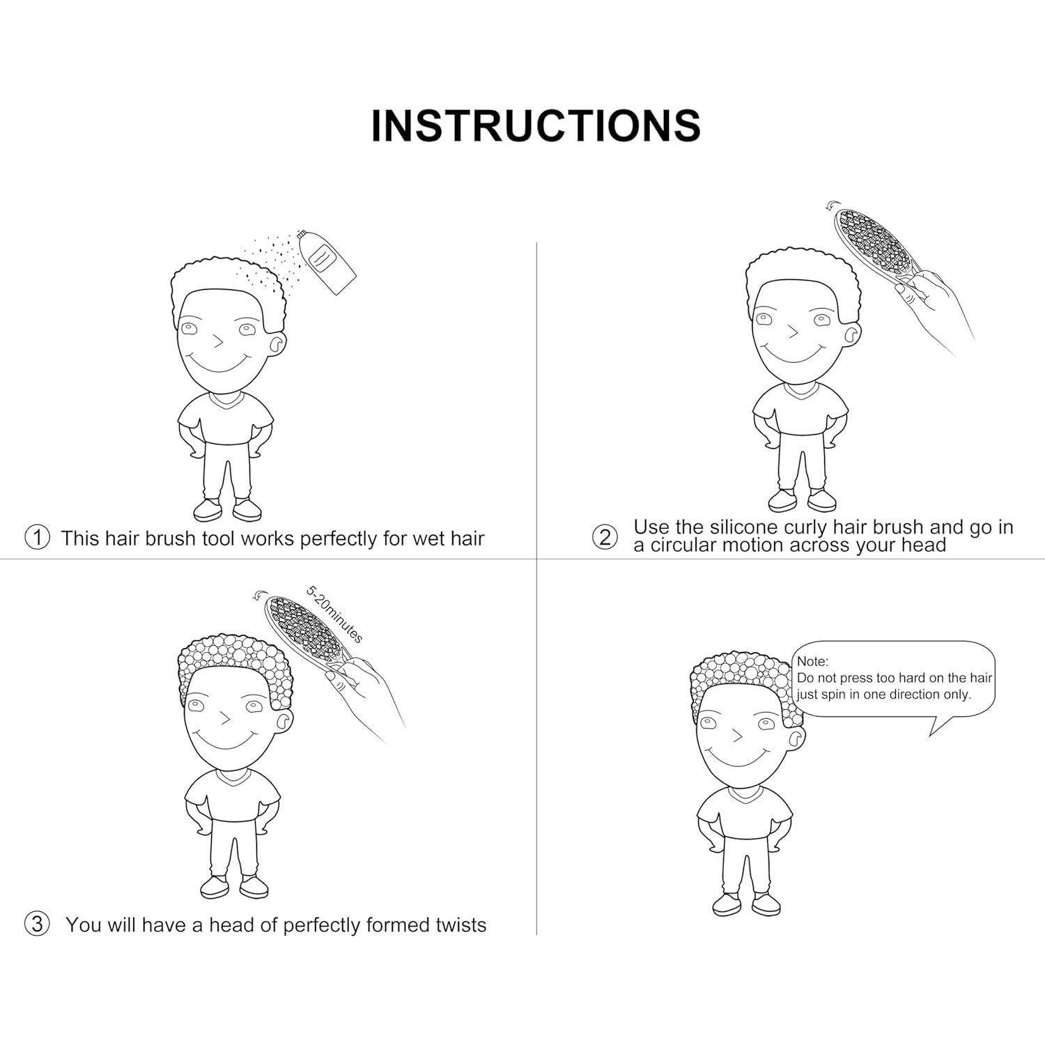 Cepillo Rizado de Silicona KOUPA para Rizos Afro 2 Piezas